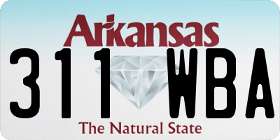 AR license plate 311WBA