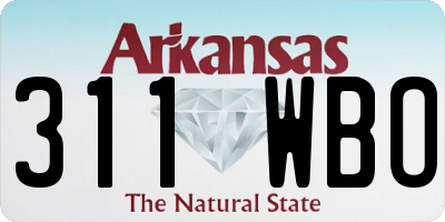 AR license plate 311WBO