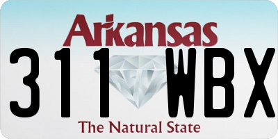 AR license plate 311WBX