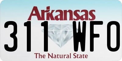 AR license plate 311WFO