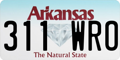 AR license plate 311WRO