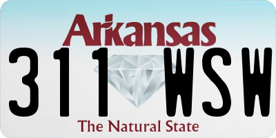 AR license plate 311WSW