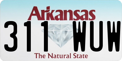 AR license plate 311WUW