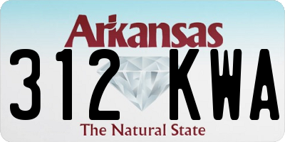 AR license plate 312KWA