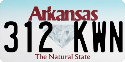 AR license plate 312KWN