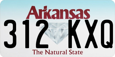 AR license plate 312KXQ
