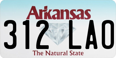 AR license plate 312LAO