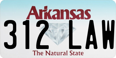 AR license plate 312LAW