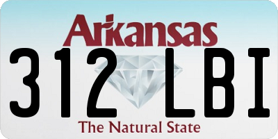 AR license plate 312LBI