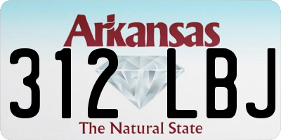 AR license plate 312LBJ