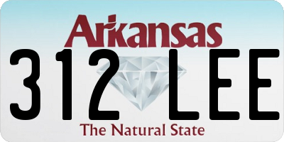 AR license plate 312LEE