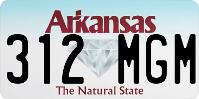AR license plate 312MGM
