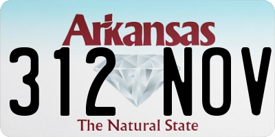 AR license plate 312NOV