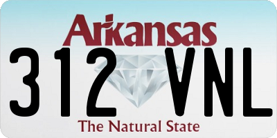 AR license plate 312VNL