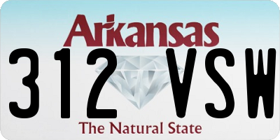 AR license plate 312VSW