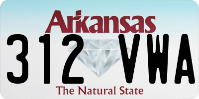 AR license plate 312VWA
