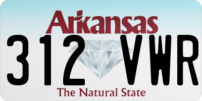 AR license plate 312VWR