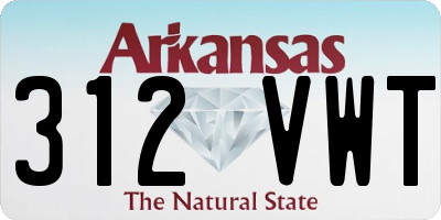 AR license plate 312VWT