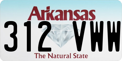 AR license plate 312VWW