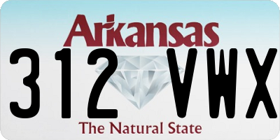 AR license plate 312VWX