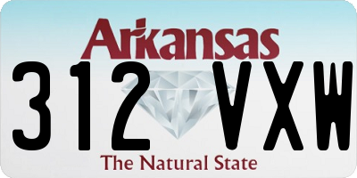 AR license plate 312VXW