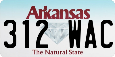 AR license plate 312WAC