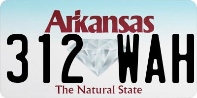 AR license plate 312WAH
