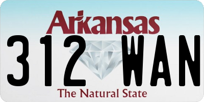 AR license plate 312WAN