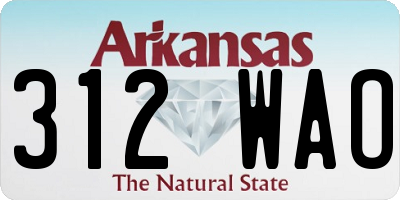 AR license plate 312WAO