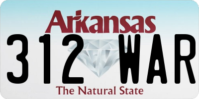 AR license plate 312WAR