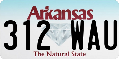 AR license plate 312WAU