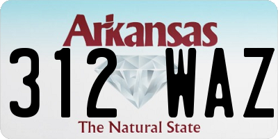 AR license plate 312WAZ