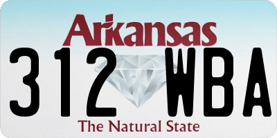 AR license plate 312WBA