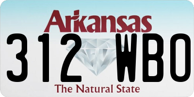 AR license plate 312WBO