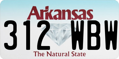 AR license plate 312WBW