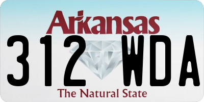 AR license plate 312WDA