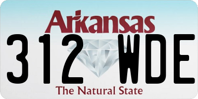 AR license plate 312WDE