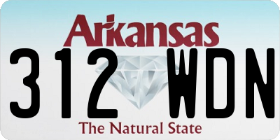 AR license plate 312WDN