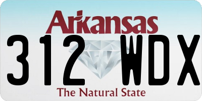 AR license plate 312WDX