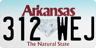 AR license plate 312WEJ