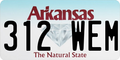 AR license plate 312WEM