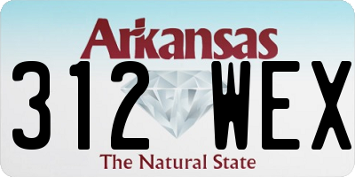 AR license plate 312WEX