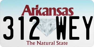 AR license plate 312WEY
