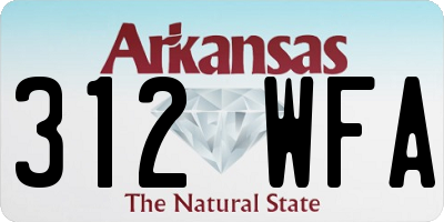 AR license plate 312WFA