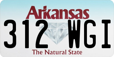 AR license plate 312WGI