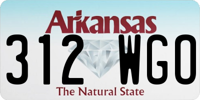 AR license plate 312WGO