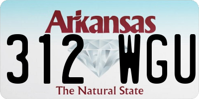 AR license plate 312WGU