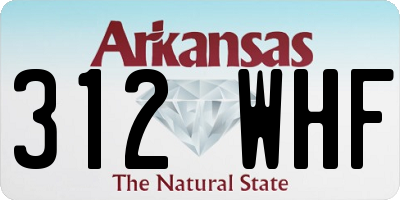 AR license plate 312WHF