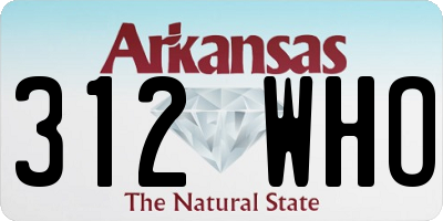 AR license plate 312WHO
