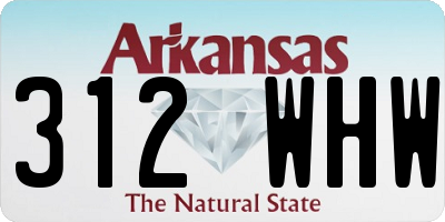 AR license plate 312WHW